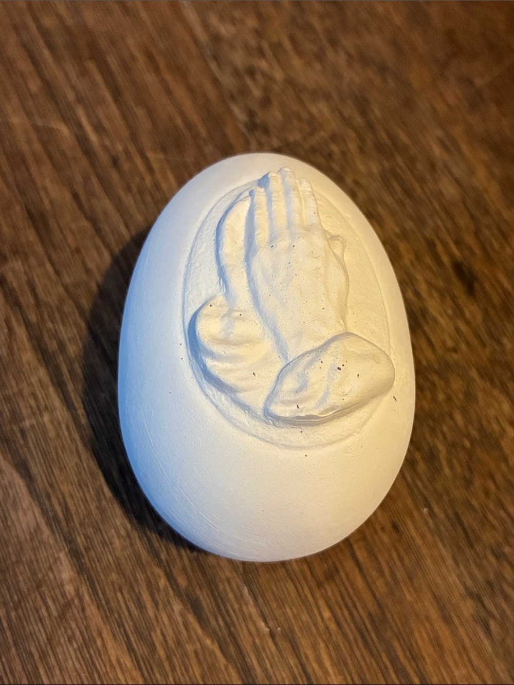 Ceramic Prayer Hands Decorative Egg